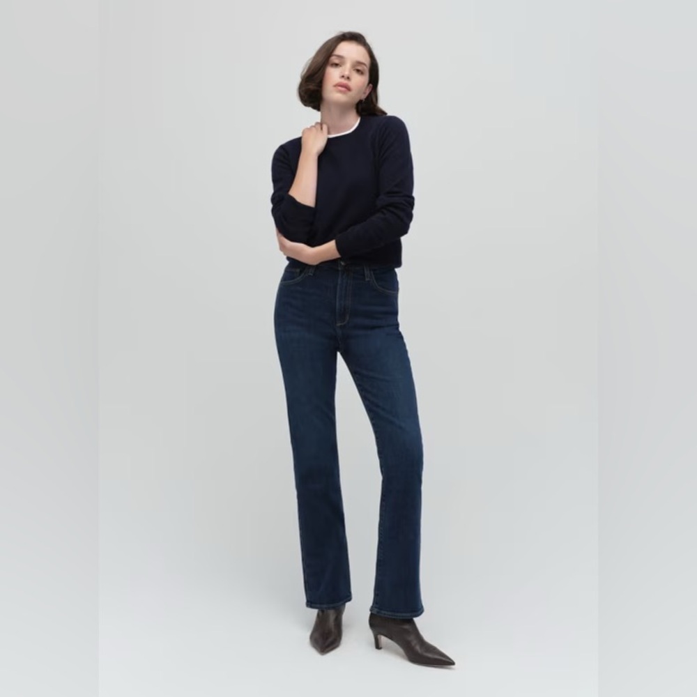 Favorite Daughter Valentina Shortie Dark Blue Flare Jeans